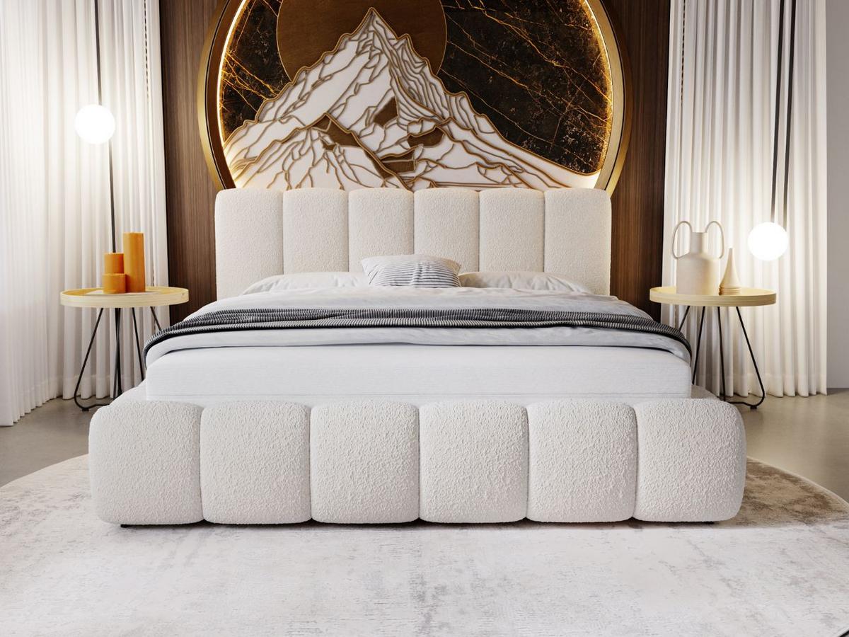 POLSTERBETT Cloud 200x200 Bouclé-Stoff Beige - Beige, Textil (200/200cm) - Graingold