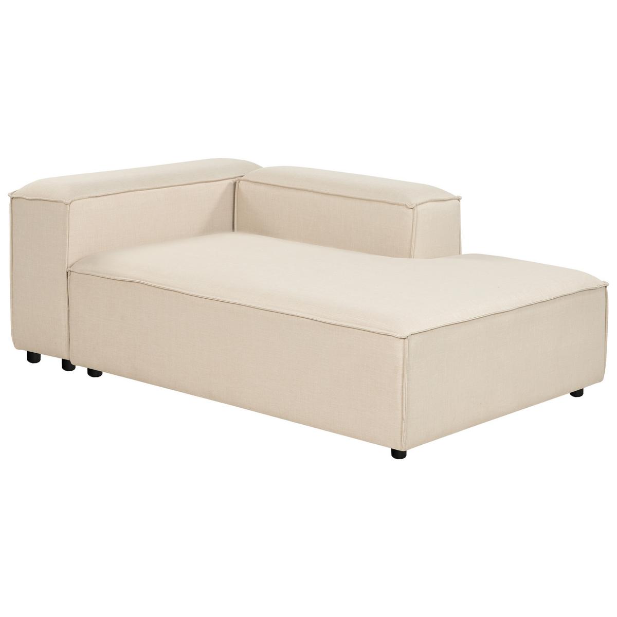 ECKSOFA Modul 4-Sitzer linksseitig Beige Stoff Ardal - Beige/Schwarz, Textil (326/180cm) - Beliani