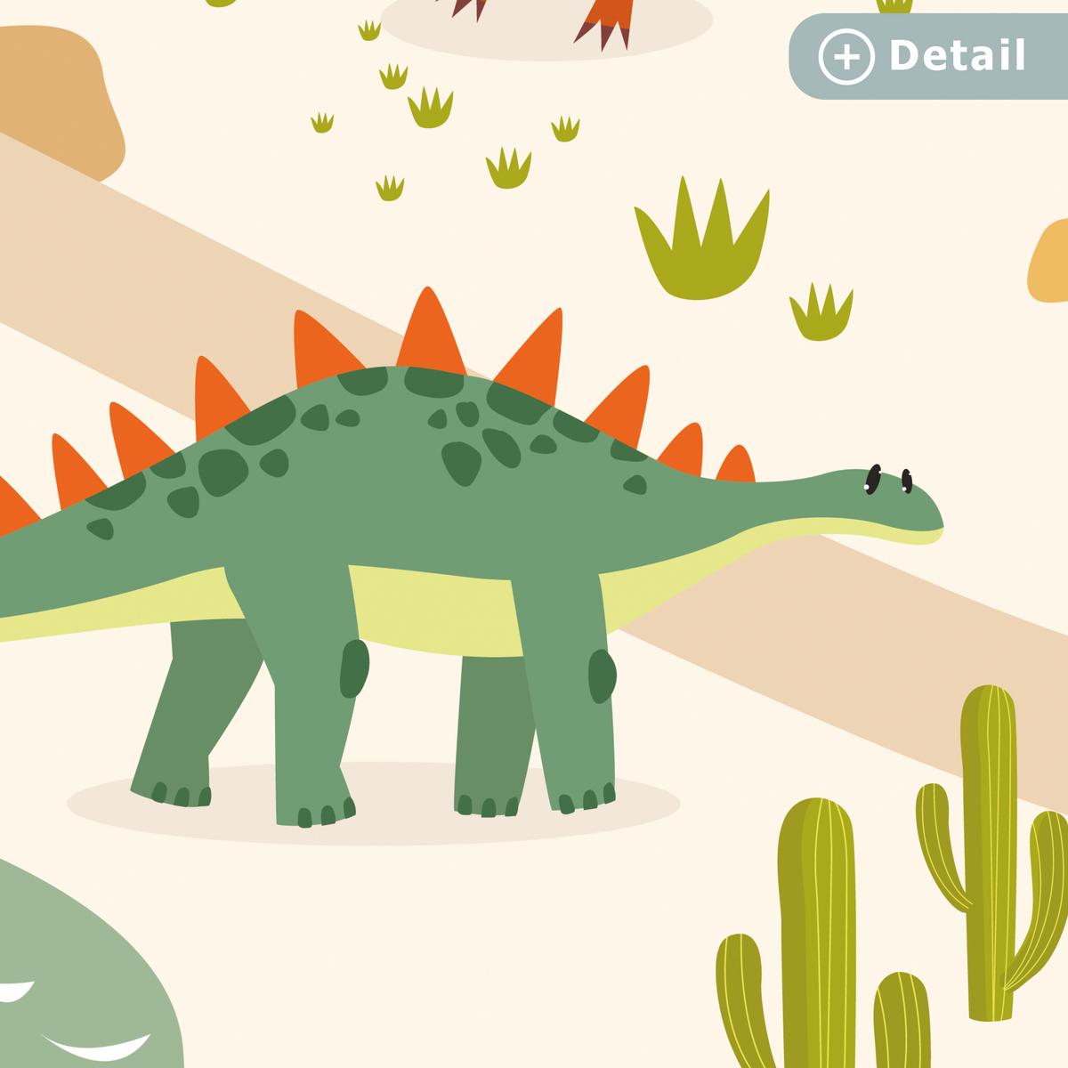 KINDERTEPPICH Dino - Grün - Natur - Kinder - Design Kinderzimmer 90x135 cm - Beige, Kunststoff (90/0.3cm) - OnlyWow
