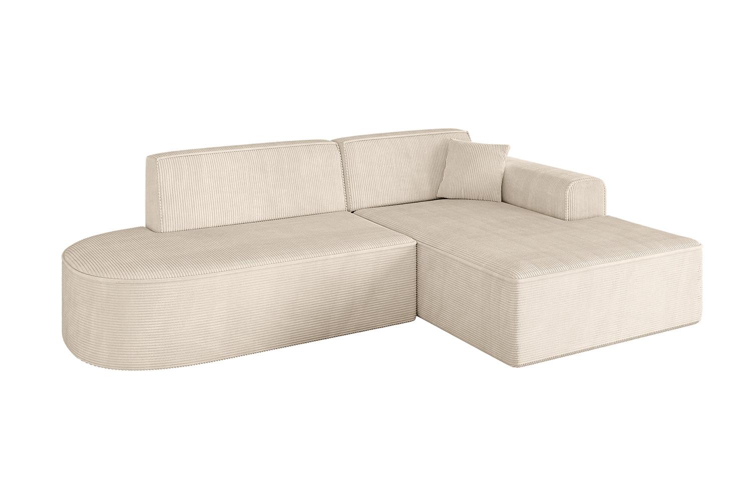 ECKSOFA Ottomane Rechts IREA-L1-v3 - 232x165x77 cm Beige - Beige, Holzwerkstoff/Textil (232/165cm) - ALTDECOR