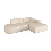 ECKSOFA Ottomane Rechts IREA-L1-v3 - 232x165x77 cm Beige - Beige, Holzwerkstoff/Textil (232/165cm) - ALTDECOR