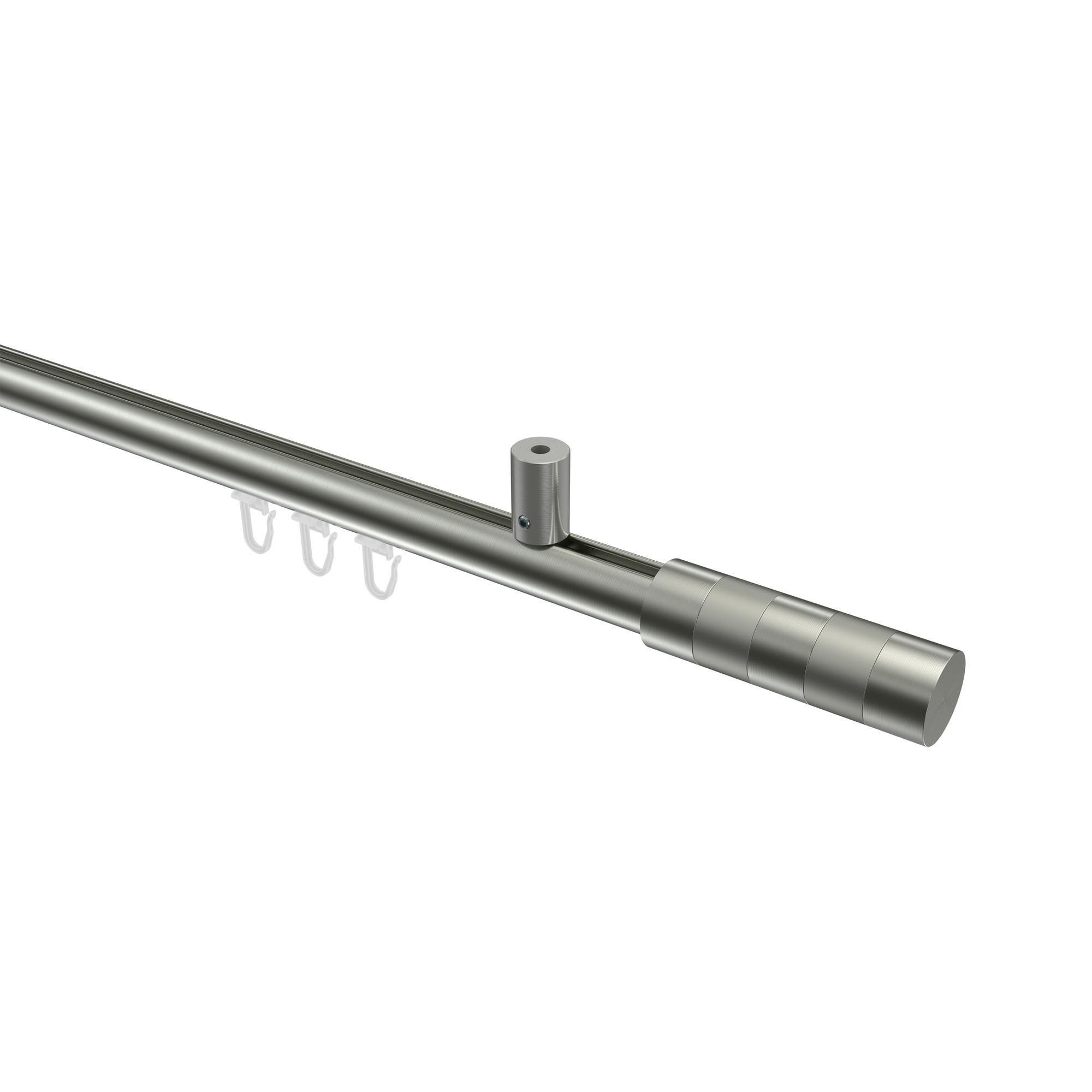 GARDINENSTANGE INNENLAUF Sonius Mavell 140 cm, 1-läufig, 20 mm Ø Edelstahl-Optik - Edelstahlfarben/Silberfarben, Metall (140cm) - INTERDECO