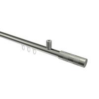 GARDINENSTANGE INNENLAUF Sonius Mavell 160 cm, 1-läufig, 20 mm Ø Edelstahl-Optik - Edelstahlfarben/Silberfarben, Metall (160cm) - INTERDECO