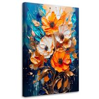 LEINWANDBILD Blumen 70x100cm - Orange, Textil (70/100cm) - Feeby
