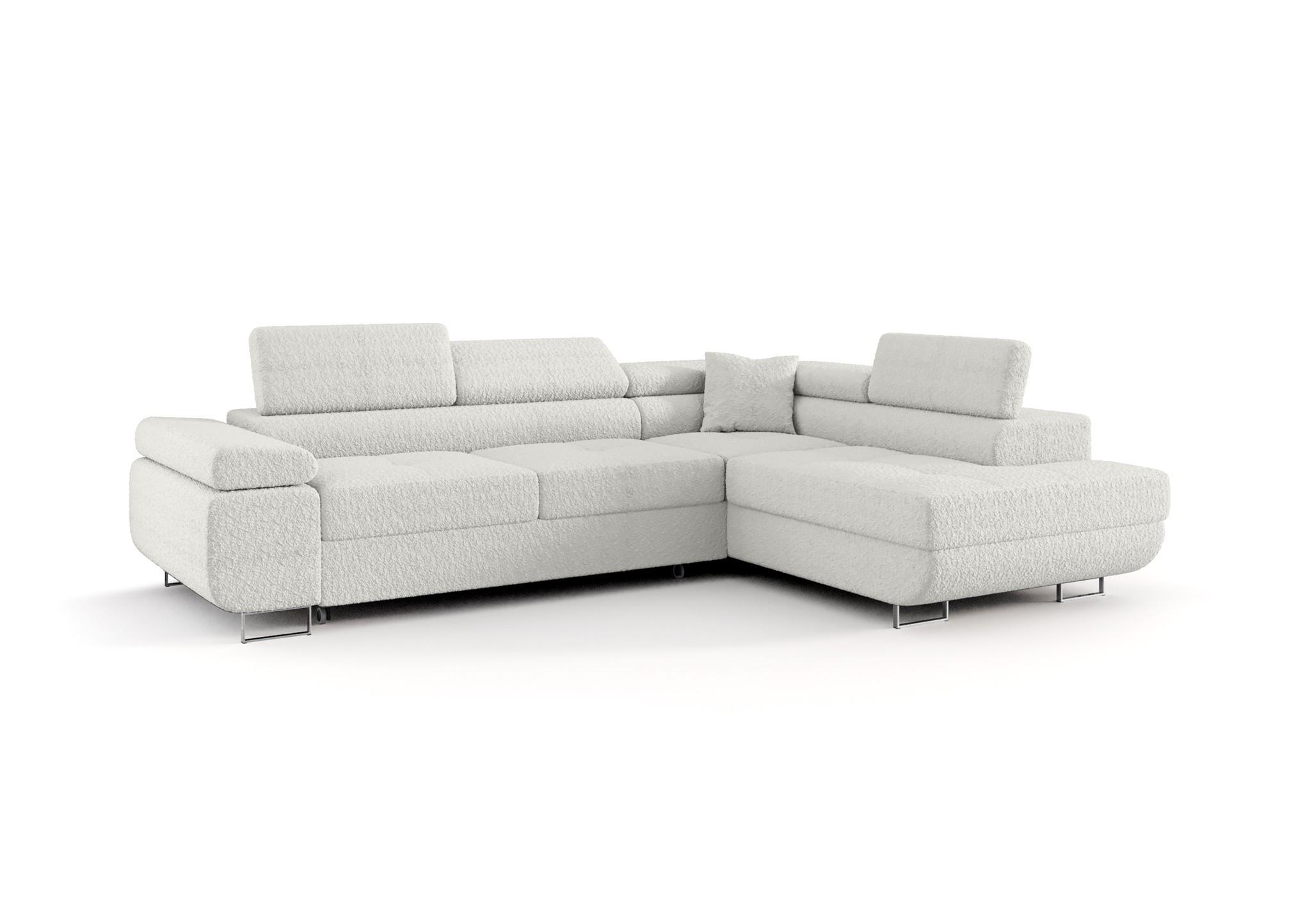 ECKSOFA Monaro Mit Schlaffunktion - Weiß, Holzwerkstoff/Textil (275/202cm) - Fun Möbel