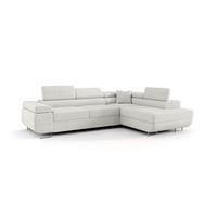 ECKSOFA Monaro Mit Schlaffunktion - Weiß, Holzwerkstoff/Textil (275/202cm) - Fun Möbel