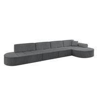 ECKSOFA Ottomane Rechts TARO-L3 - 413x171x79,5 cm Dunkelgrau - Dunkelgrau, Holzwerkstoff/Textil (413/171cm) - ALTDECOR