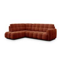 ECKSOFA MELLOW 5-Sitzer, dunkelorange - Dunkelorange/Schwarz, Holz/Textil (283/191cm) - Wozimo
