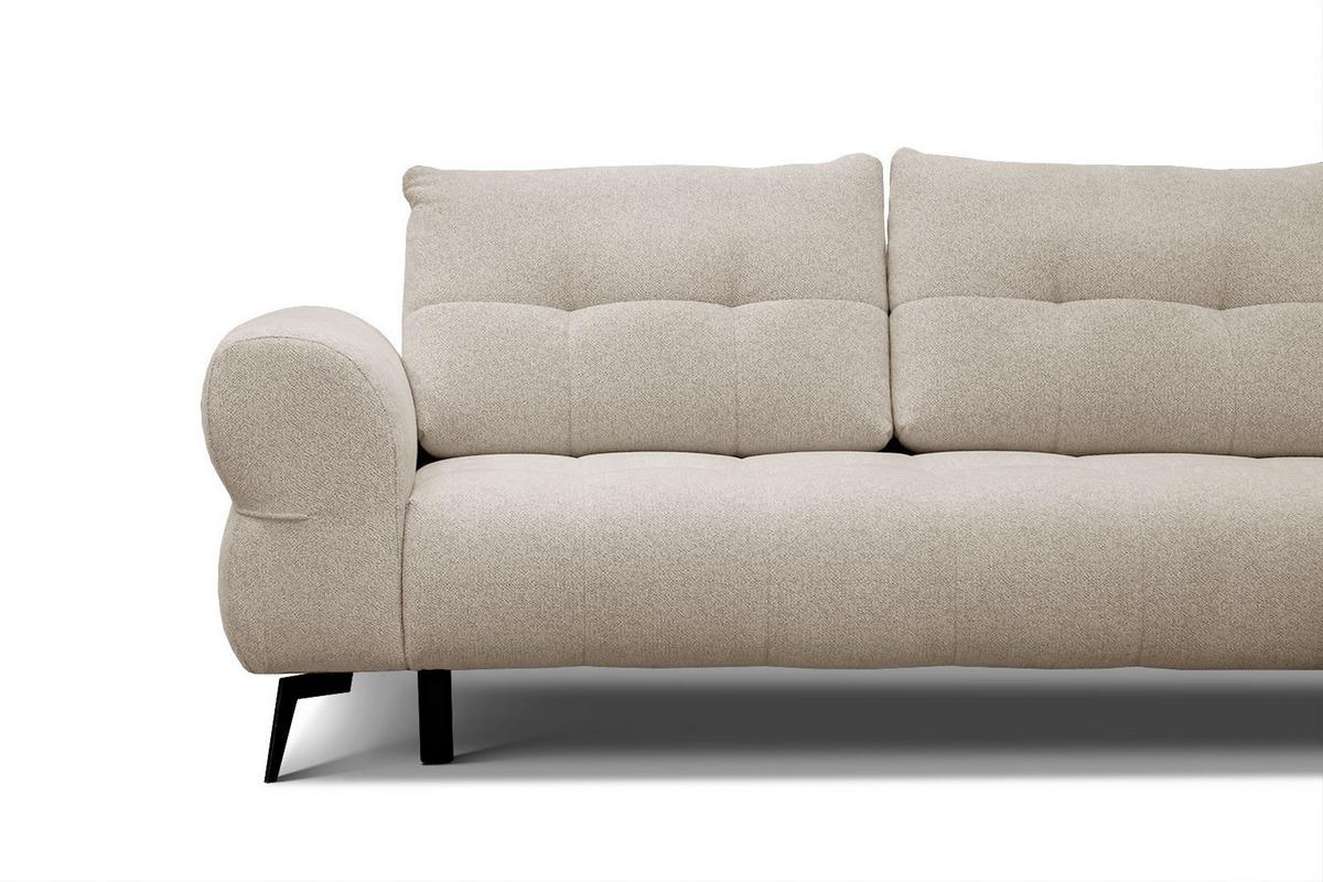 ECKSOFA SALVINI 4-Sitzer, ecru - Ecru/Schwarz, Holzwerkstoff/Textil (292/158cm) - Wozimo