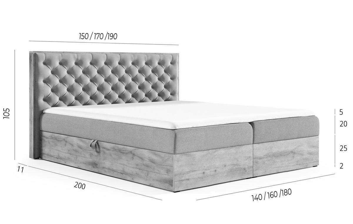 BOXBETT Clavio 180/200 cm in Schwarz – mit Bettkasten und Topper - Schwarz, Holz/Holzwerkstoff (180/200cm) - AX Living