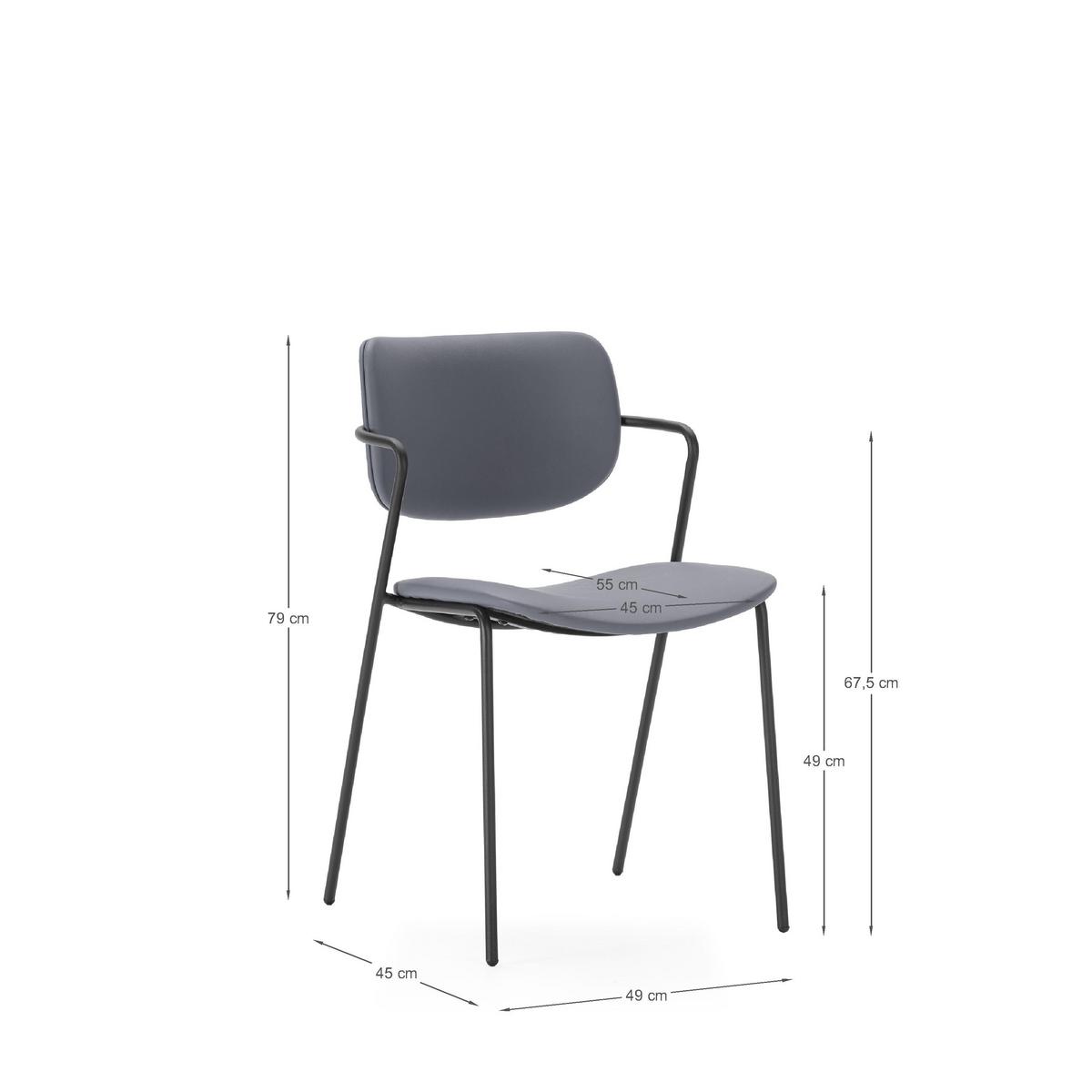 ESSZIMMERSTUHL Maika Grau 49/55/48 cm 2er-Set - Grau, Textil (55/48/49cm) - Calicosy