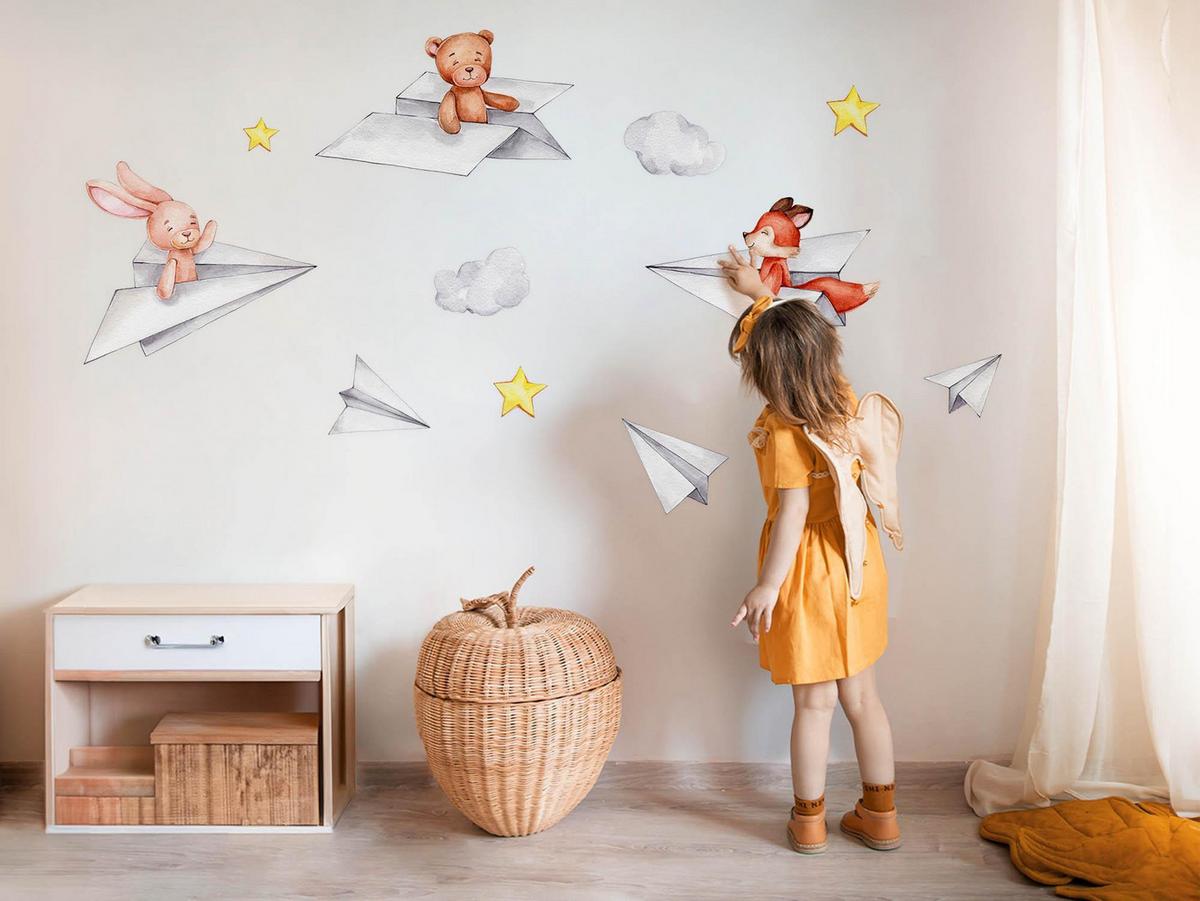 WANDAUFKLEBER 100x170cm - Niedliche Tiere - Multicolor, Kunststoff (100/170/0.1cm) - Wallfluent