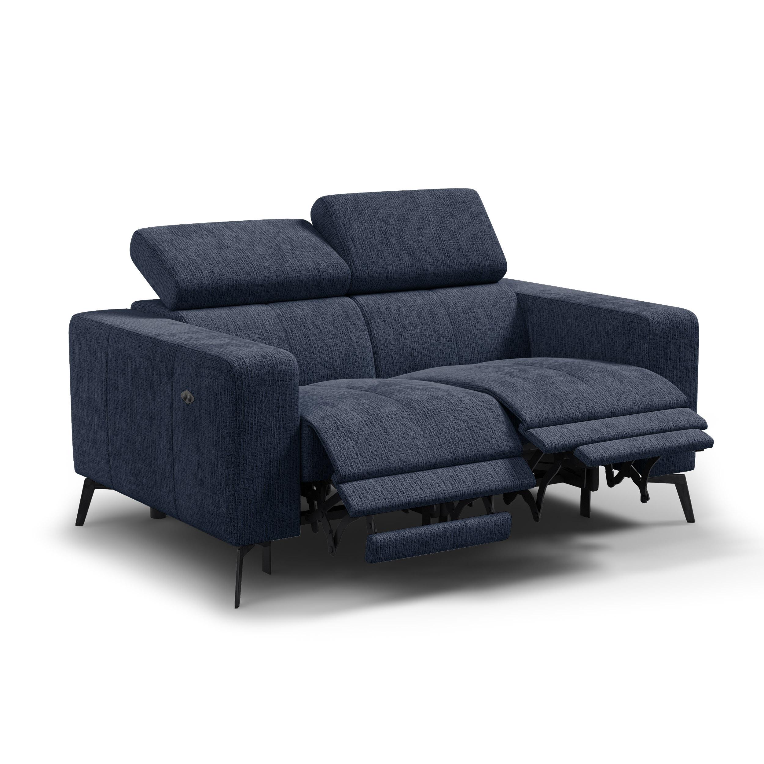RELAXSOFA MORELLO 2-Sitzer, marineblau, 2 x Relax Zero Gravity - Dunkelblau, Holz/Textil (164/82/103cm) - Wozimo