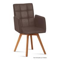 ARMLEHNSTUHL (8er-Set) Dione 52x91x60 Eiche geölt/Braun - Eichefarben/Braun, Kunststoff (60/91/52cm) - 58aufmkessel