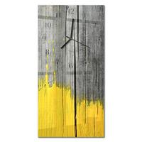 WANDUHR aus Glas 30x60 cm - Holzbrett - Gelb, Glas (30/60/0.4cm) - TULUP
