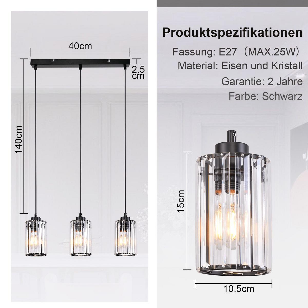 PENDELLEUCHTE Marr 40/5/140 cm - Schwarz, Metall (5/40/140cm) - Nettlife