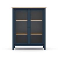 VITRINE 2 Türen L90 x H110 cm - Misti - Blau, Holz (40/110/90cm) - Calicosy
