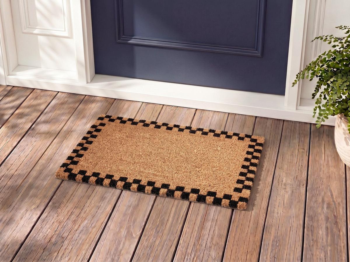 FUSSMATTE Beige/Schwarz 40/60 cm Kokosfasern Sagada - Beige, Textil (40/60cm) - Beliani