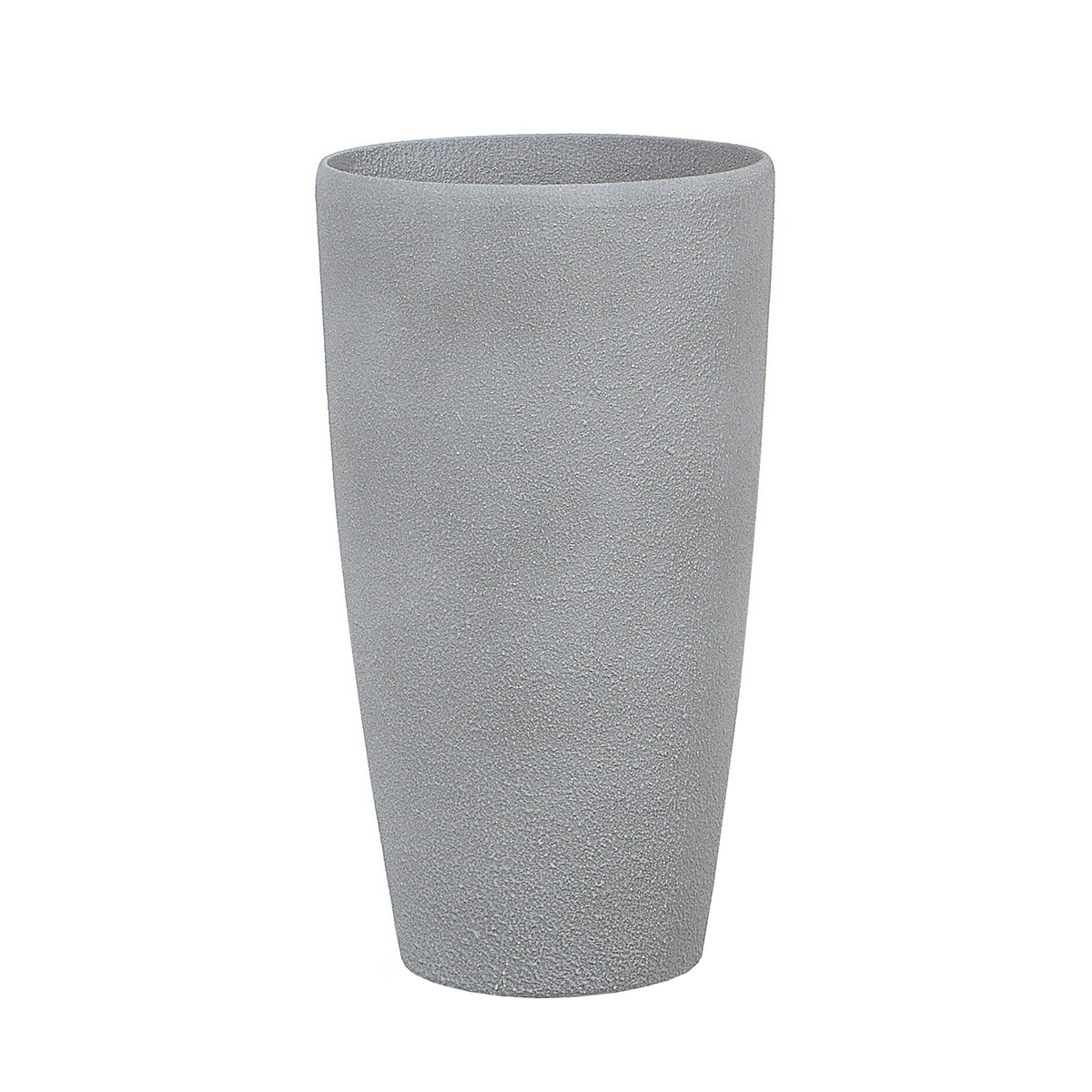 BLUMENTOPF 2er-Set hellgrau rund 31/31/58 cm Abdera - Hellgrau, Stein (58cm) - Beliani