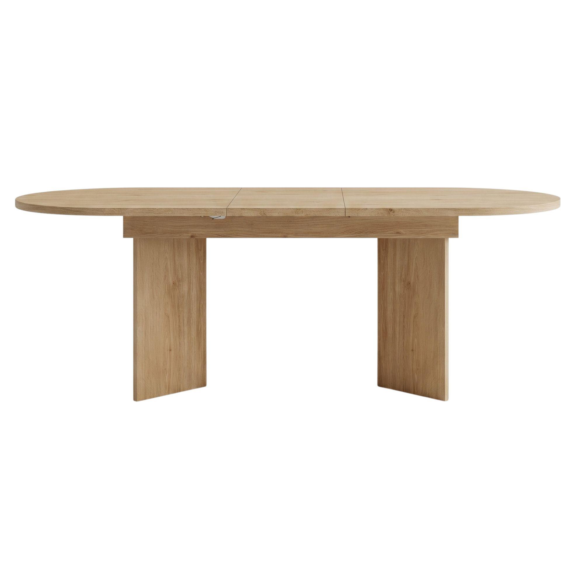 ESSTISCH ausziehbarer eiche-optik 120 bis 160 cm, oval mit abgerundeten ecken - Eichefarben, Holzwerkstoff (80/160/75.5cm) - Urban Meuble