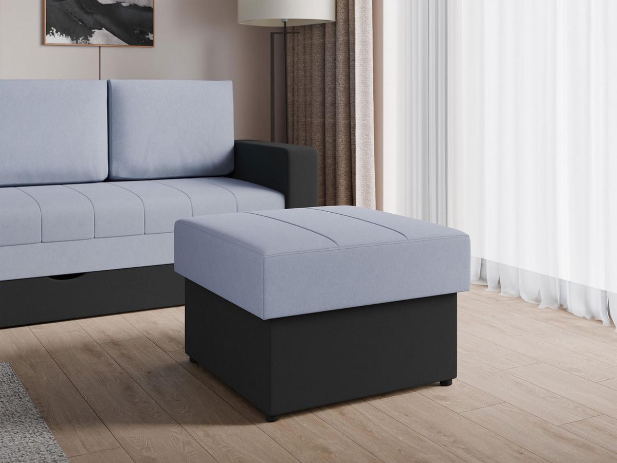 POLSTERHOCKER Calabrini - Schwarz/Grau, Holzwerkstoff/Kunststoff (70/48/70cm) - MIRJAN24