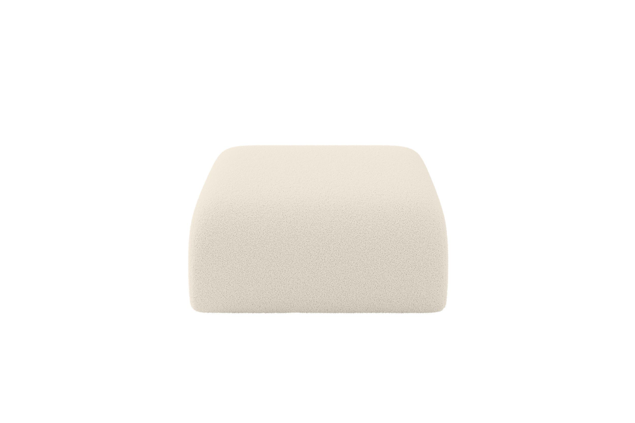 POUF MIRA-PUF 91x89x40 Beige cm Bouclé Modular Sitzhocker - Kaschmir/Beige, Holzwerkstoff/Kunststoff (91/40/89cm) - ALTDECOR