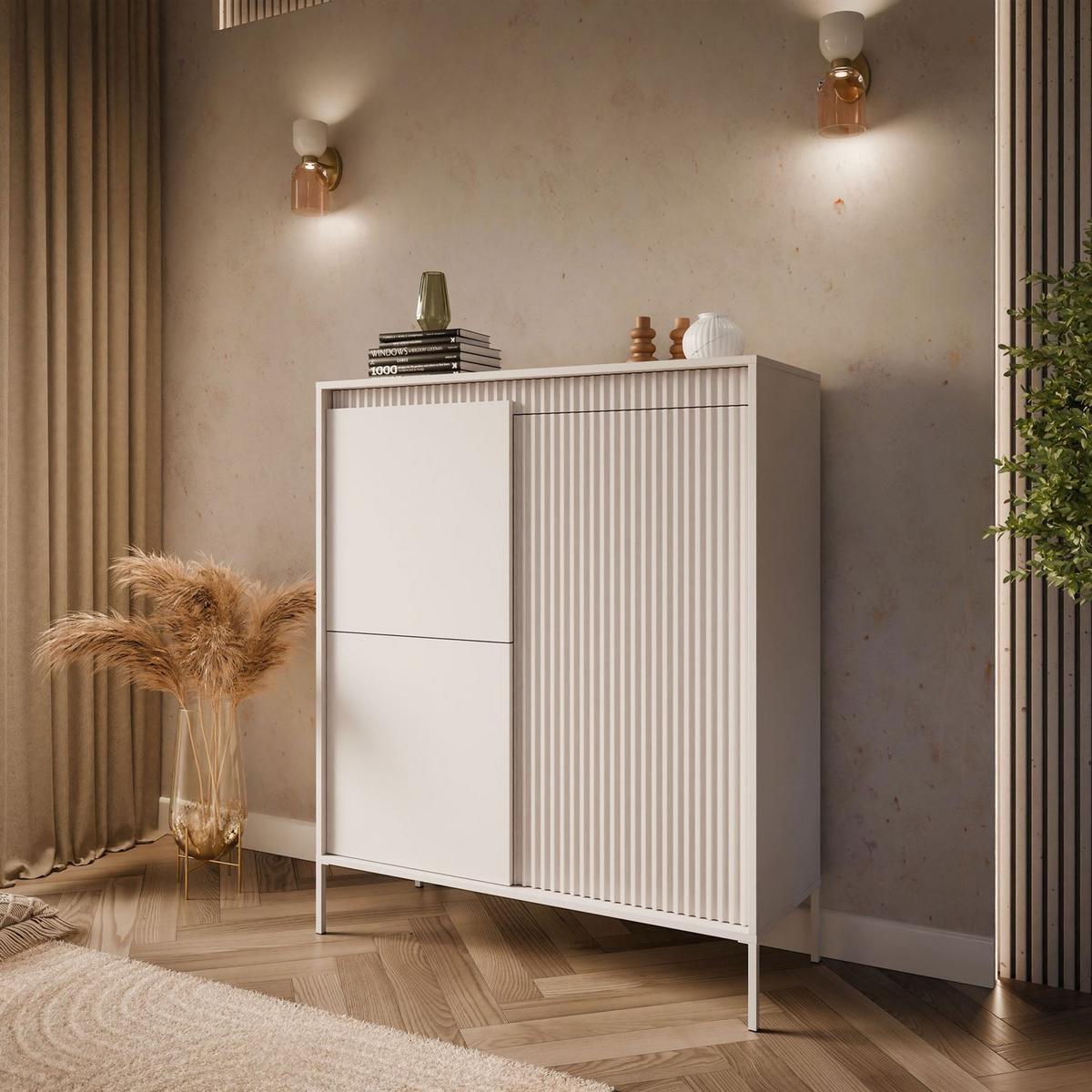 HIGHBOARD YASUMI 3D beige - Beige, Holzwerkstoff (103.5/123.4/39.5cm) - Lookway