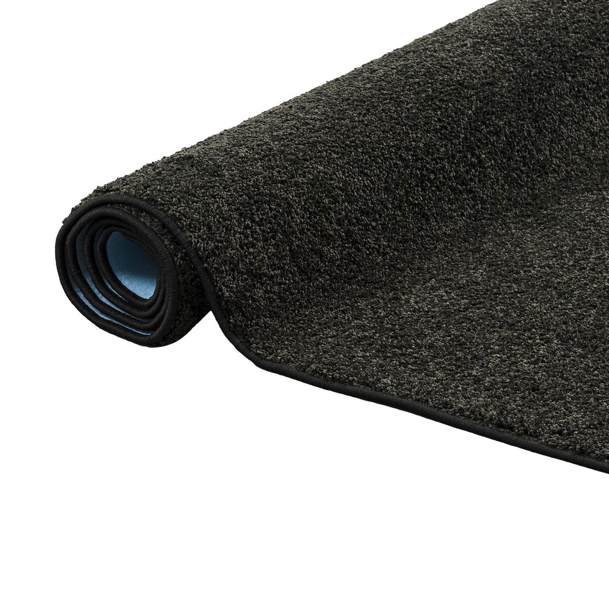 HOCHFLOR VELOURS TEPPICH LÄUFER MONA - Schwarz, Textil (80/200cm) - Snapstyle