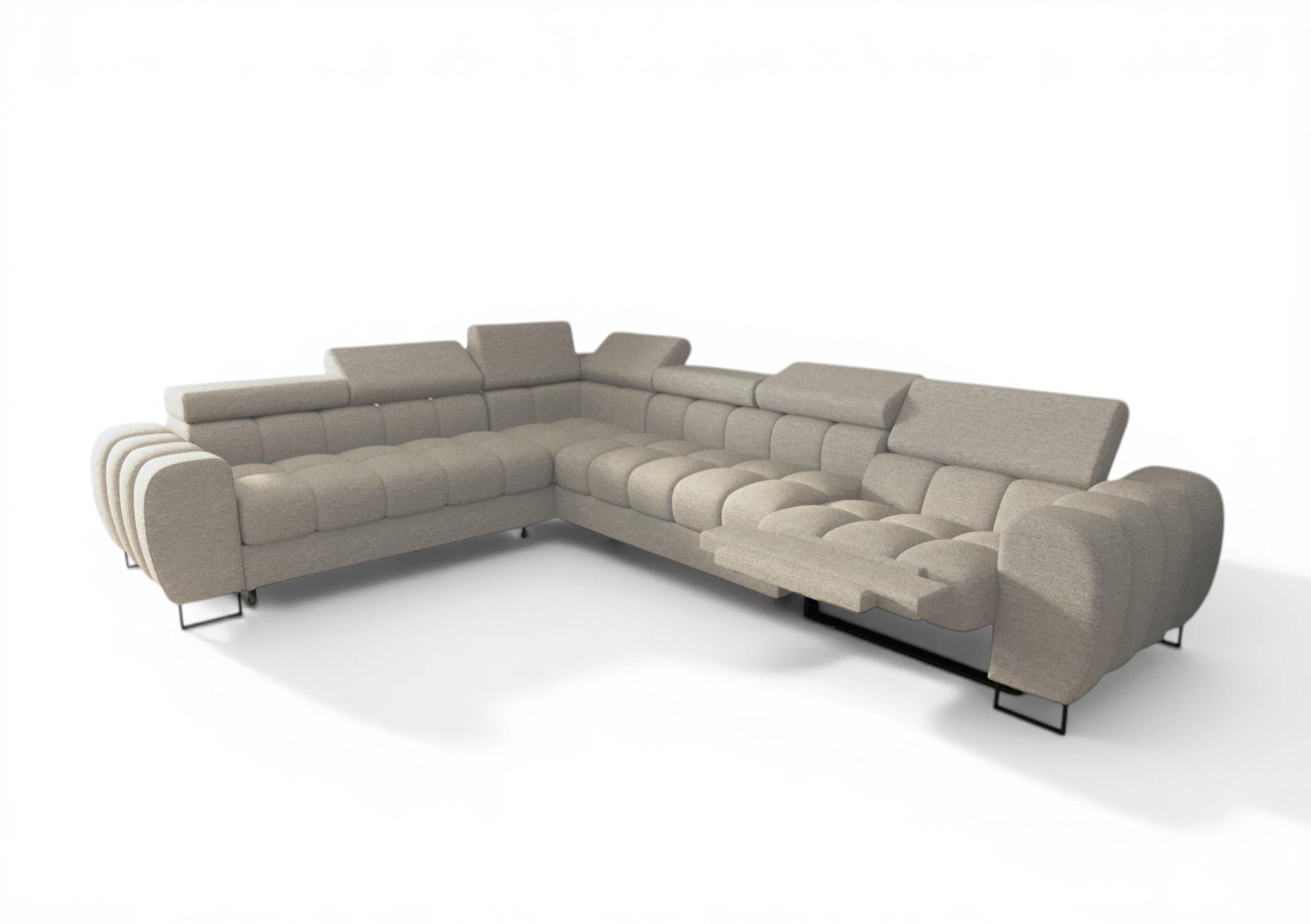 ECKSOFA Bastien Relax - Beige, Holzwerkstoff/Textil (260/330cm) - Fun Möbel
