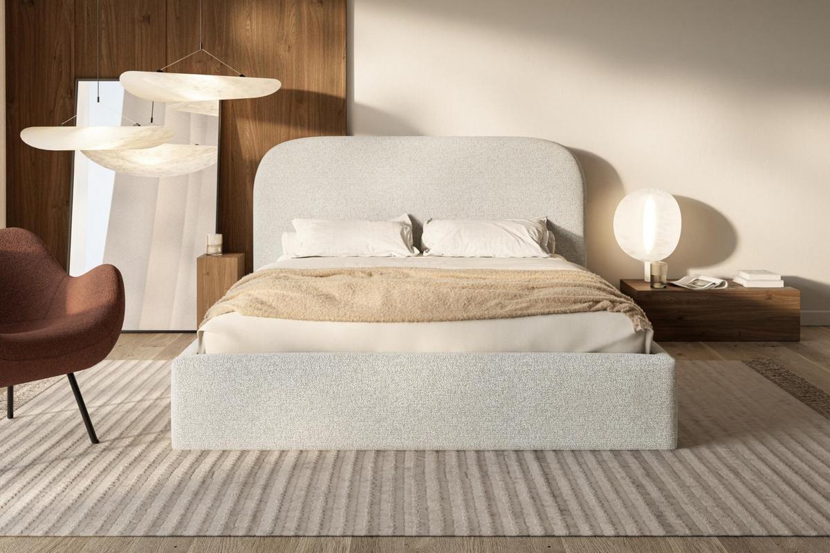 BETT 160x200 - Polsterbett mit Bettkasten und Holzrahmen - Modern Betten - Eleganter Puente-Stoff - Kollektion Verona - Beige - Beige, Holz/Textil (160/200cm) - Alpi-Möbel