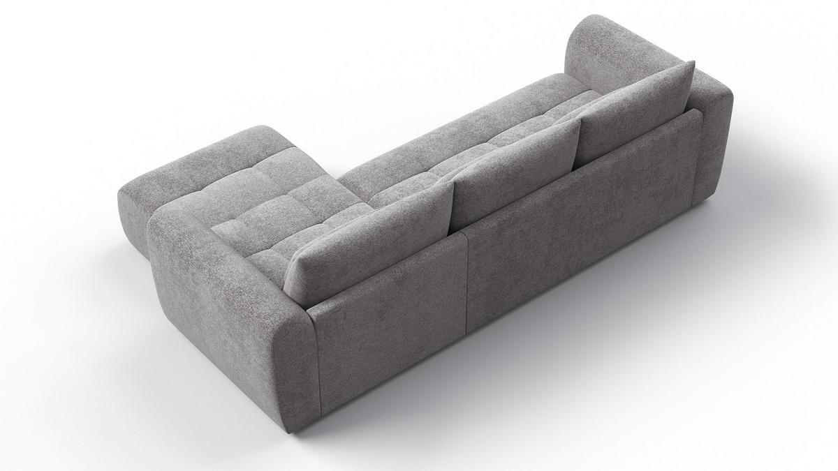 ECKSOFA SORENO 4-Sitzer, platingrau - Schwarz/Grau, Holz/Textil (293/171cm) - Wozimo