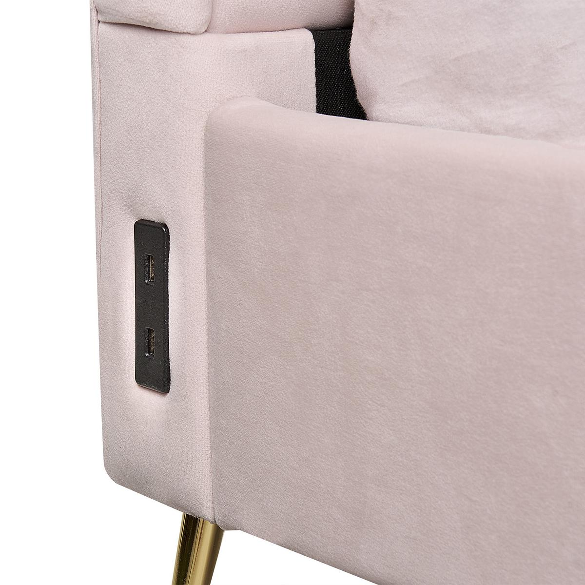 POLSTERBETT 180/200cm Rosa Miribel - Pink, Textil (180/200cm) - Beliani