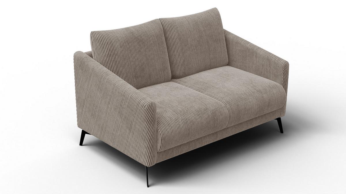 SOFA VILT 2-Sitzer, taupe - Taupe/Schwarz, Holzwerkstoff/Textil (142/89/94cm) - Wozimo
