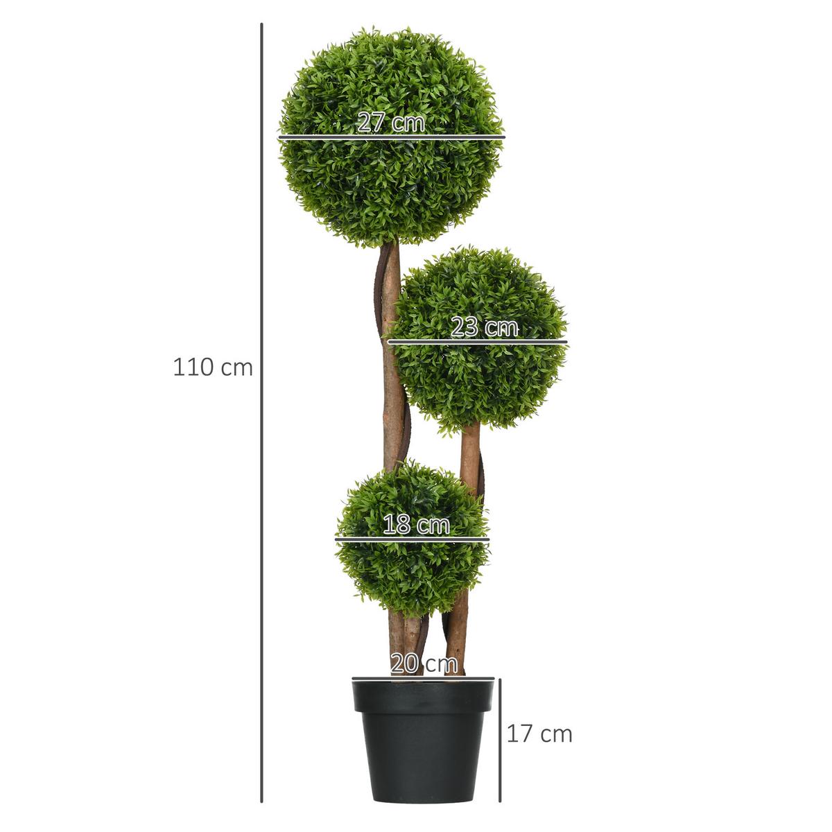 KUNSTPFLANZE PE Grün - Schwarz/Braun, Kunststoff (110cm) - HOMCOM