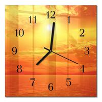 WANDUHR aus Glas 30x30 cm - Sonnig - Orange, Glas (30/30/0.4cm) - TULUP