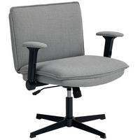 BÜROSTUHL Schreibtischstuhl mit hochklappbaren Armlehnen, breiter Sitzfläche - Schwarz/Grau, Textil (70/97/76cm) - HOMCOM