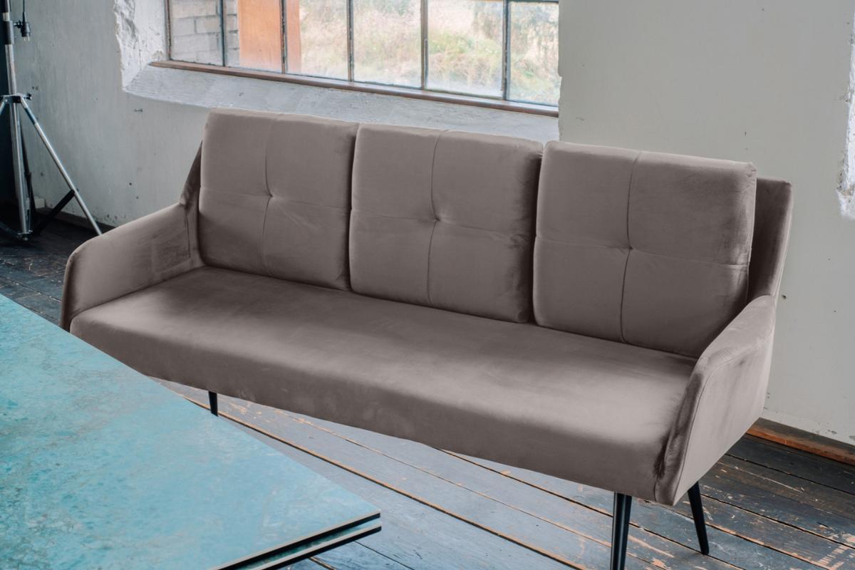 ESSZIMMERBANK PIRI Taupe Velvet - Taupe, Textil (180/84/64cm) - KAWOLA