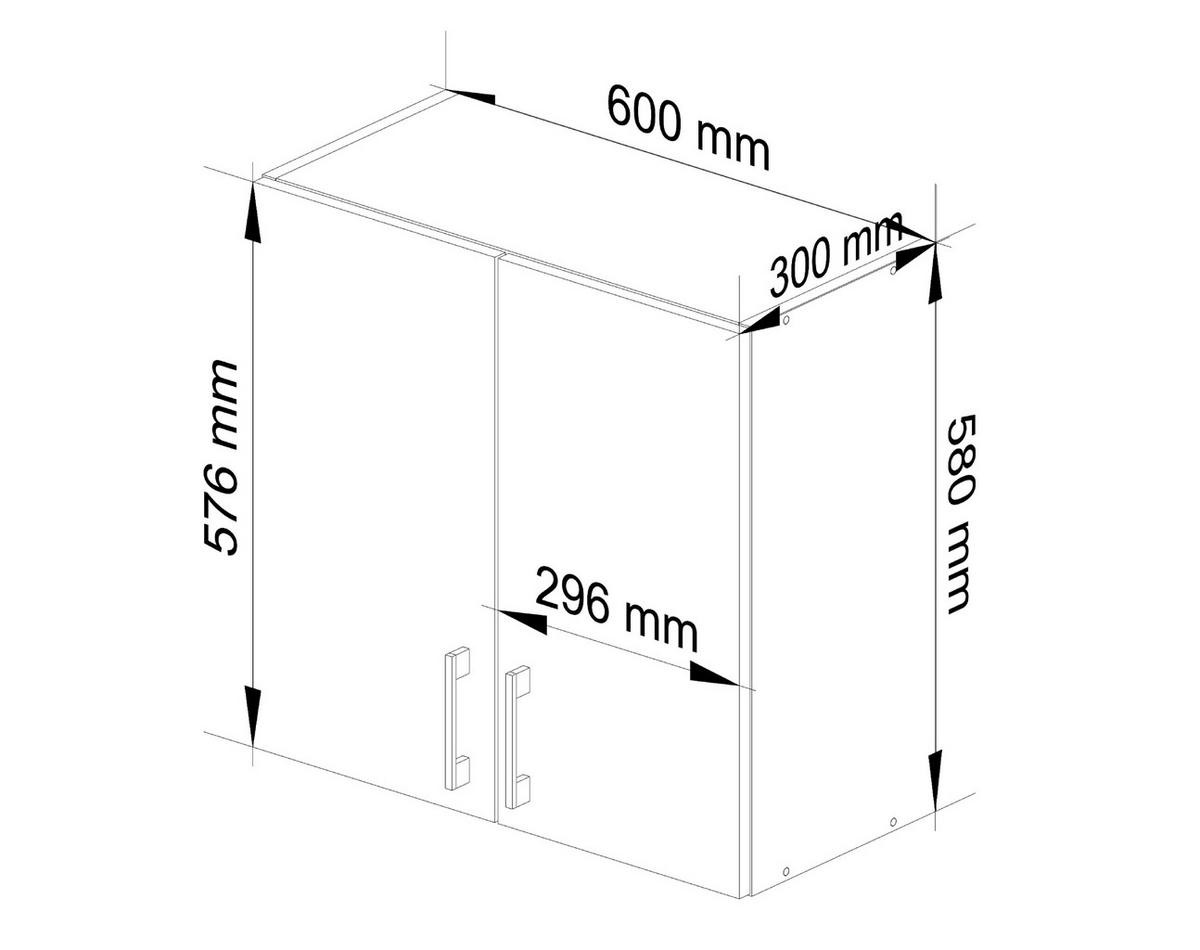 HÄNGESCHRANK Weiß, Eiche Sonoma 58/60/30,5 - Weiß/Eiche Artisan, Holzwerkstoff (60/58/30.5cm) - RAUMHIRSCH FURNITURE