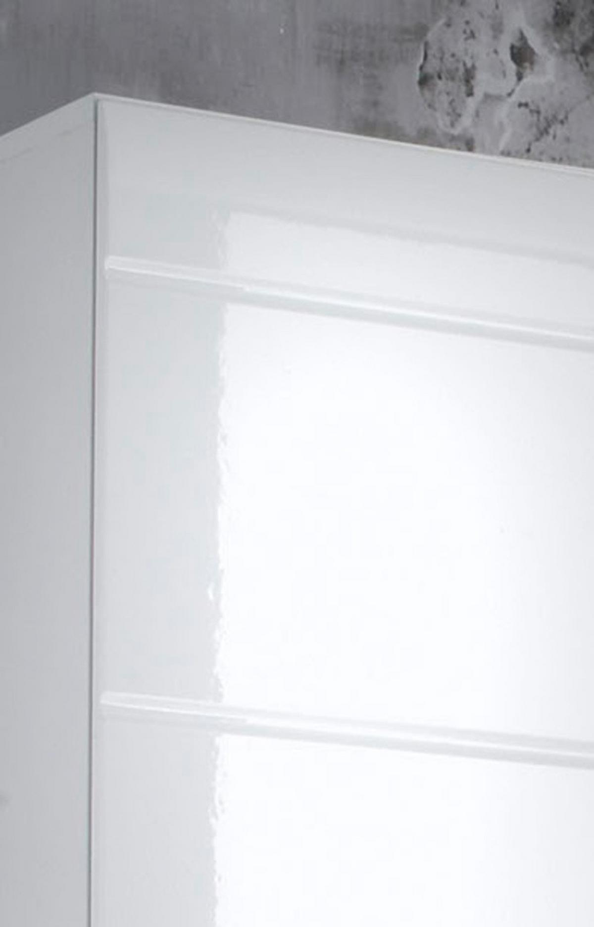 UNTERSCHRANK weiß Hochglanz 30 cm, Badschrank Türanschlag wechselbar - Weiß Hochglanz/Schwarz, Holzwerkstoff/Kunststoff (30/79/31cm) - Top.Furn