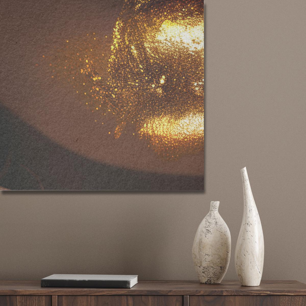 AKUSTIKBILD Frau - Gold - Luxus - Porträt Wanddeko 70x100 cm - Goldfarben, Kunststoff (70/100/0.9cm) - MuchoWow