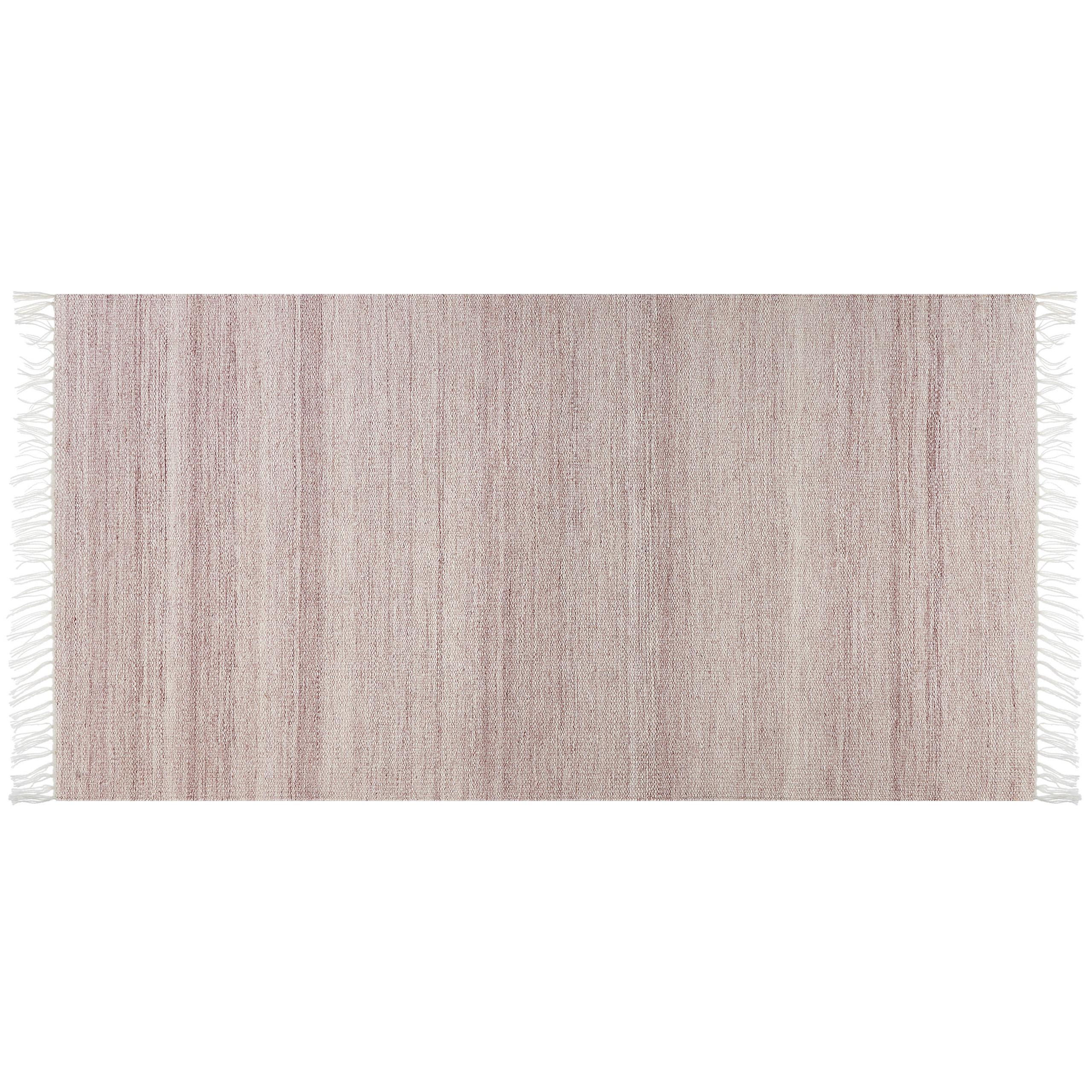 TEPPICH geflochten Malhia 150/80 cm - Rot, Kunststoff (80/150cm) - Beliani