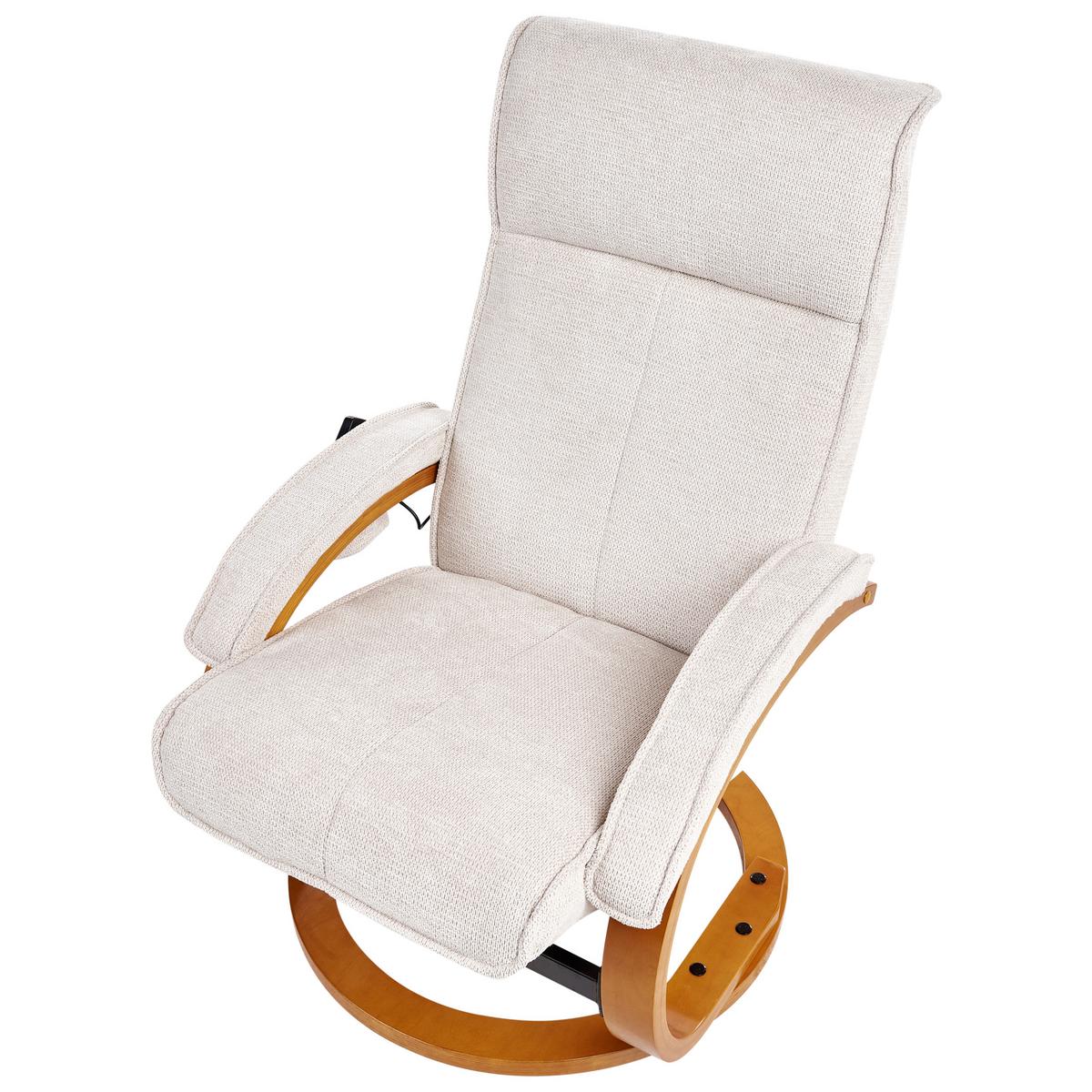 MASSAGESTUHL mit Fußstütze Stoff Hellbeige Hero - Beige, Textil (51/102/80cm) - Beliani