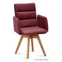 ARMLEHNSTUHL drehbar (8er-Set) Dorri 52x92x60 Eiche geölt/Marsala - Eichefarben/Brombeere, Kunststoff (60/92/52cm) - 58aufmkessel