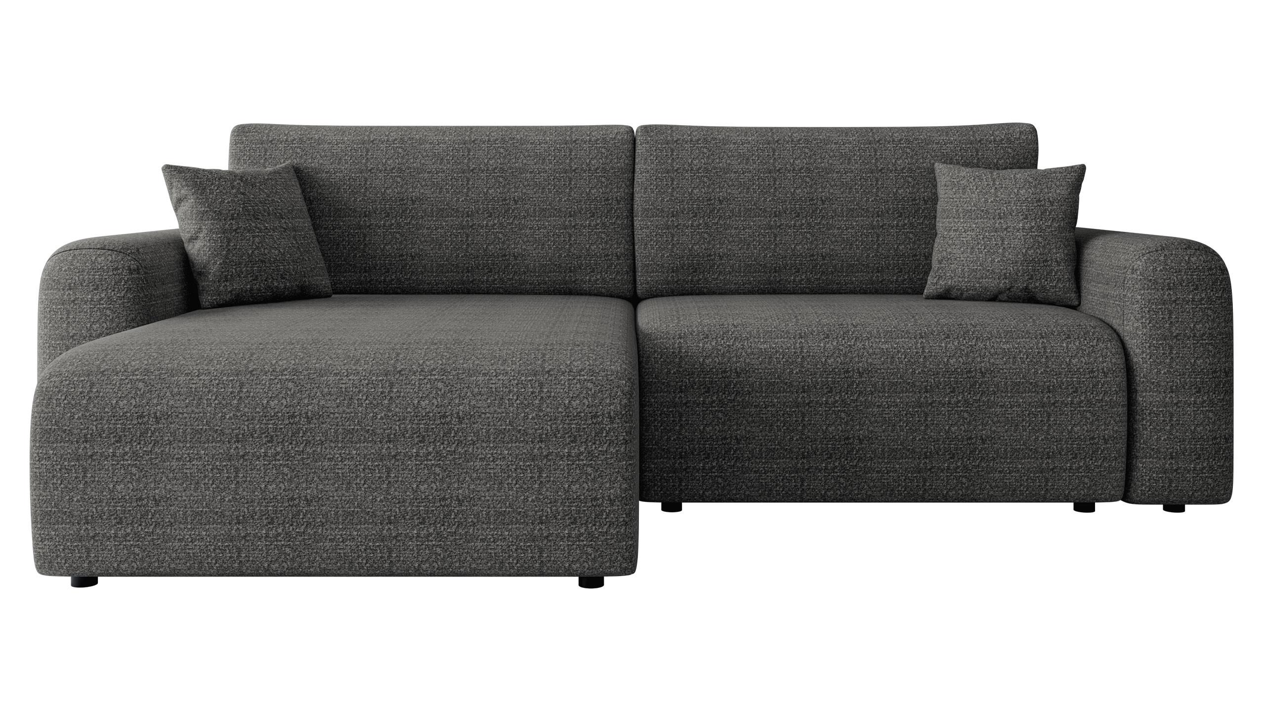 ECKSOFA Floryn L - Blaugrau/Schwarz, Holz/Kunststoff (245/145cm) - MIRJAN24