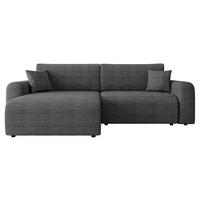 ECKSOFA Floryn L - Blaugrau/Schwarz, Holz/Kunststoff (245/145cm) - MIRJAN24