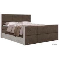 BOXSPRINGBETT DELNOR KING DUO 140/200 - Braun Velvet - Topper T25 - H3 - Schwarz/Braun, Kunststoff/Textil (140/200cm) - MKS