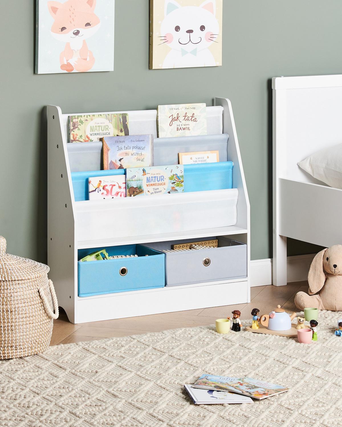 BÜCHERREGAL mit 3 Ebenen 74 cm Weiß Tumby - Weiß, Holzwerkstoff (77/74/23cm) - Beliani