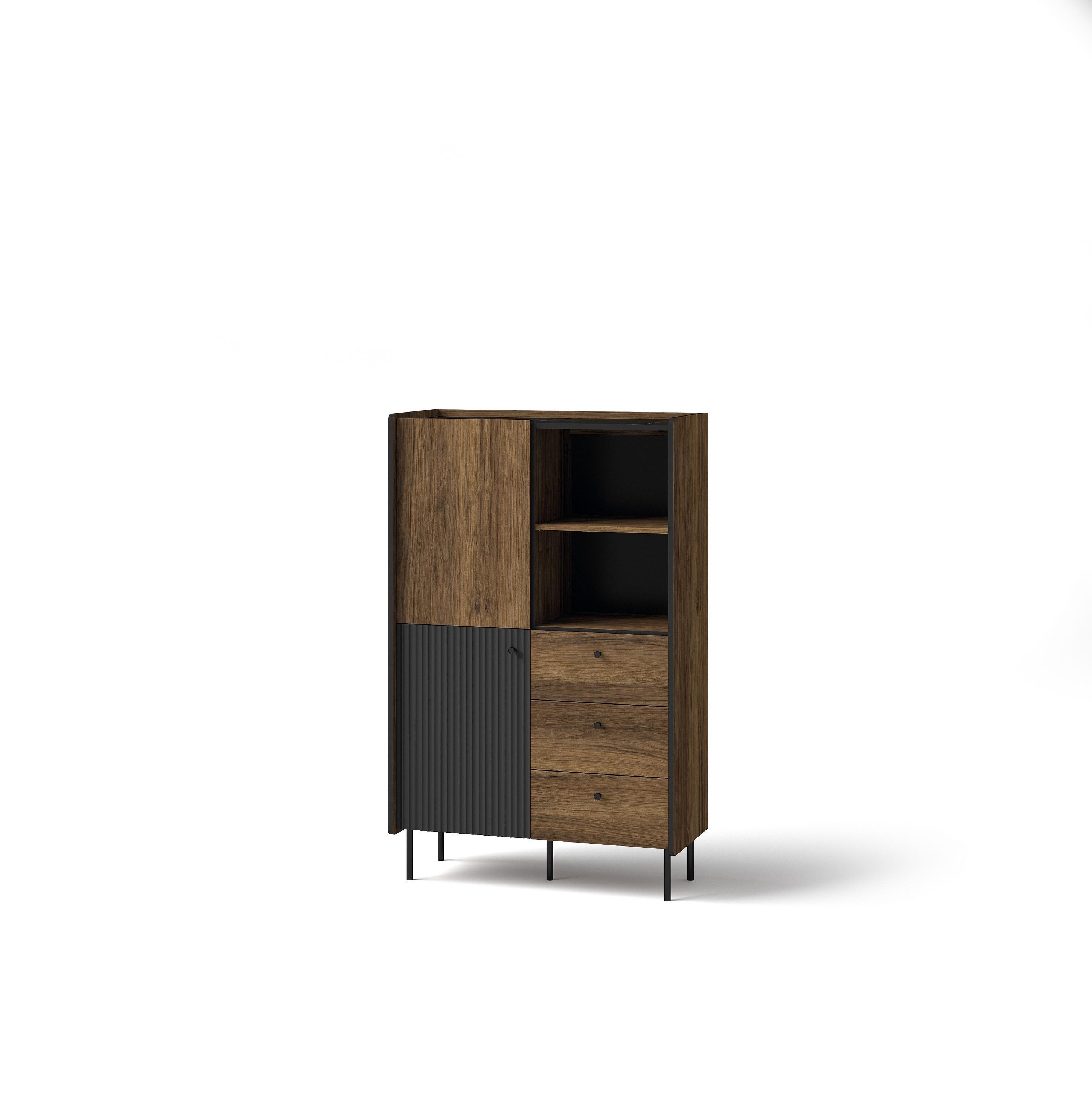 BÜCHERREGAL KREON 88,2/140,1/40 cm Wohnzimmerregal Hochschrank Regal Braun - Braun, Holzwerkstoff (88.2/140.1/40cm) - MASSENO