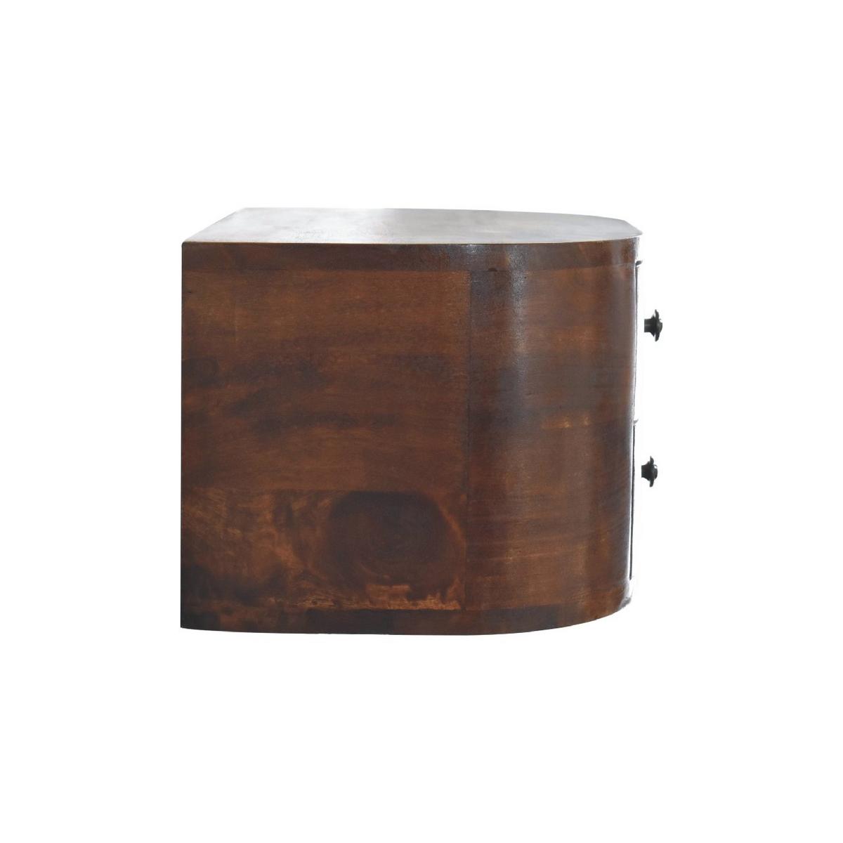 NACHTKASTEN Lunar Schwebend, 2 Schubladen, Dunkelbraun - Dunkelbraun/Messingfarben, Holz/Metall (45/25/30cm) - Artisan Furniture
