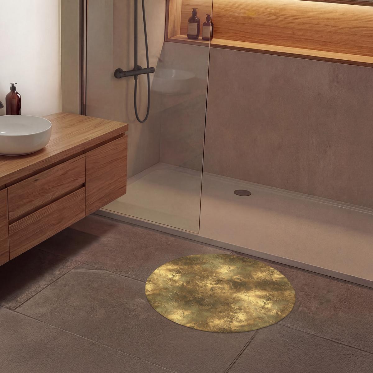 BADEMATTE Antik - Metallic-Look - Gold Badvorleger 70x70 cm - Goldfarben, Textil (70/70cm) - OnlyWow